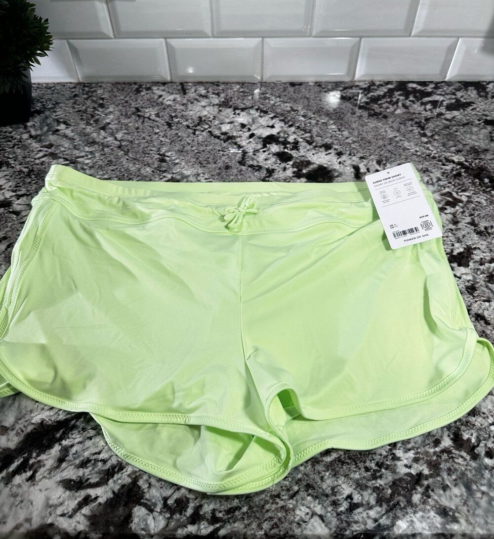 Athleta Run With It 3” Short Women’s XL Neon Green Lined Pocket NWT